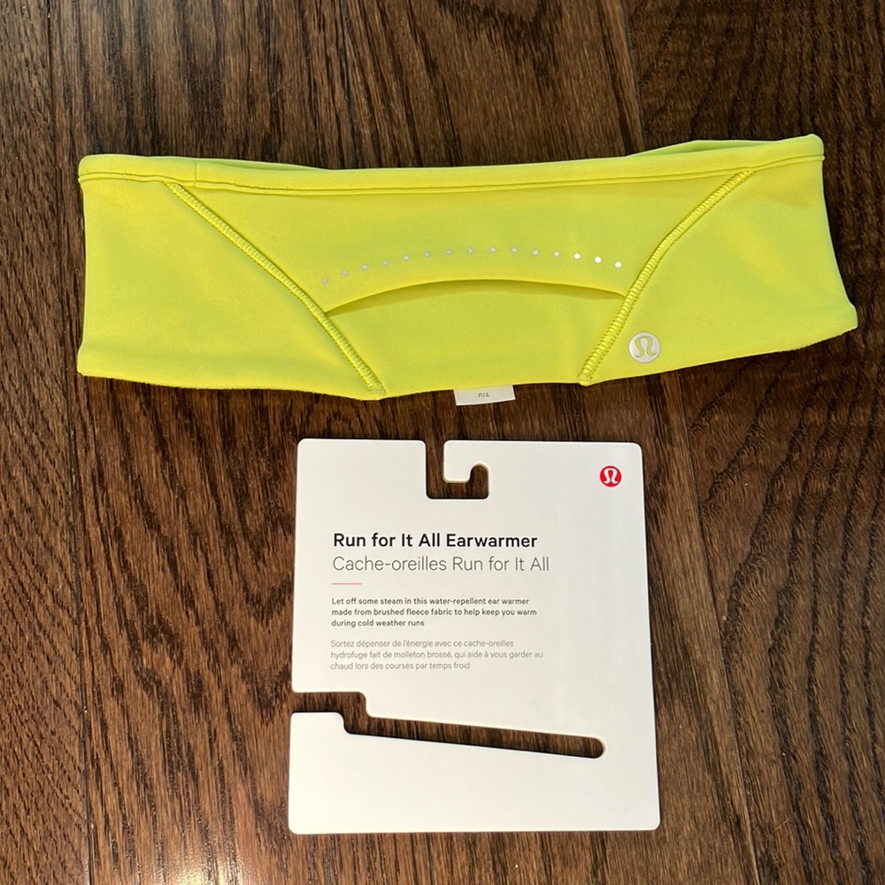 Lululemon Run for All Earwarmer, one size, yellow, never worn